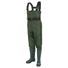 Nylon wasserdichte Wader mit PVC -Stiefeln